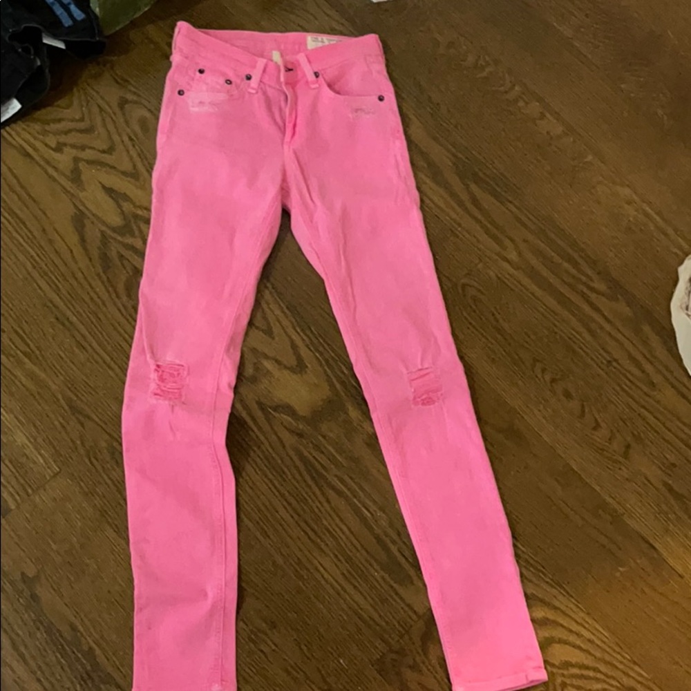 Pink Rag and bone jeans intermix